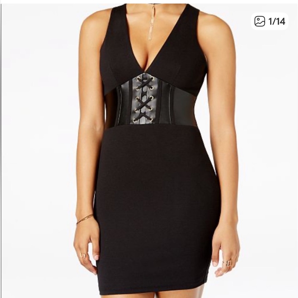 Star Wars Faux Leather Lace Up Corset Bodycon Mini Dress